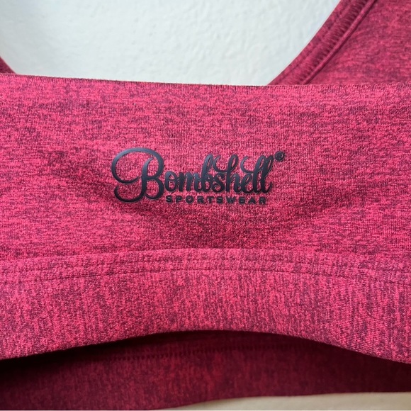 Bombshell Sportswear Volvano Heather Red‎ Sports Bra Size Extra Large - Picture 4 of 8